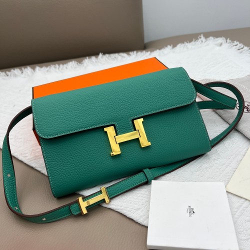 Hermes Constance Crossbody Bag in Green Leather with Gold Hardware 1 Hermes Constance Crossbody Bag in Green Leather with Gold Hardware