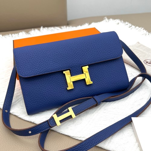 Hermes Constance Style Leather Wallet Crossbody Bag with Gold Hardware 1 Hermes Constance Style Leather Wallet Crossbody Bag with Gold Hardware