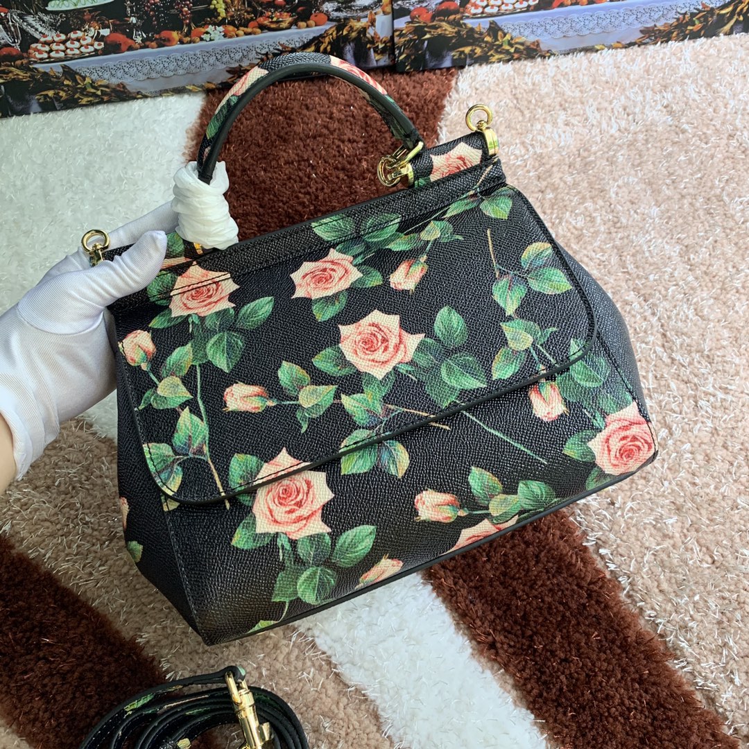 【Dolce & Gabbana 杜嘉班纳】牛皮印花 可斜挎/手提 带镜子 海外代购专用品 👜有范有气场💣全新包型 💋任