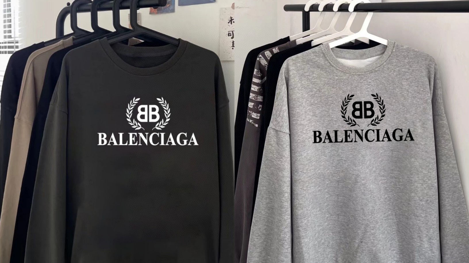 100💰
🍫2025巴黎世家balenciaga专柜同步新款麦穗大logo印花男女情侣同款圆领卫衣

这款卫衣看似简单，但是版型真的是十分的出众！无论帅哥还是美女都可以轻松驾驭，多重风格可以随意转换，百搭单品必须入手！面料采用华棉面料，与专柜同步！不起球不变形，定制螺纹，颜色统一！数码康利印花，颜色鲜明逼真，渐变效果好，不开裂不脱落！老铁们秋天必须有一件这样的百搭单品！快点下手！
颜色 黑色 白色 麻灰色 高级灰
