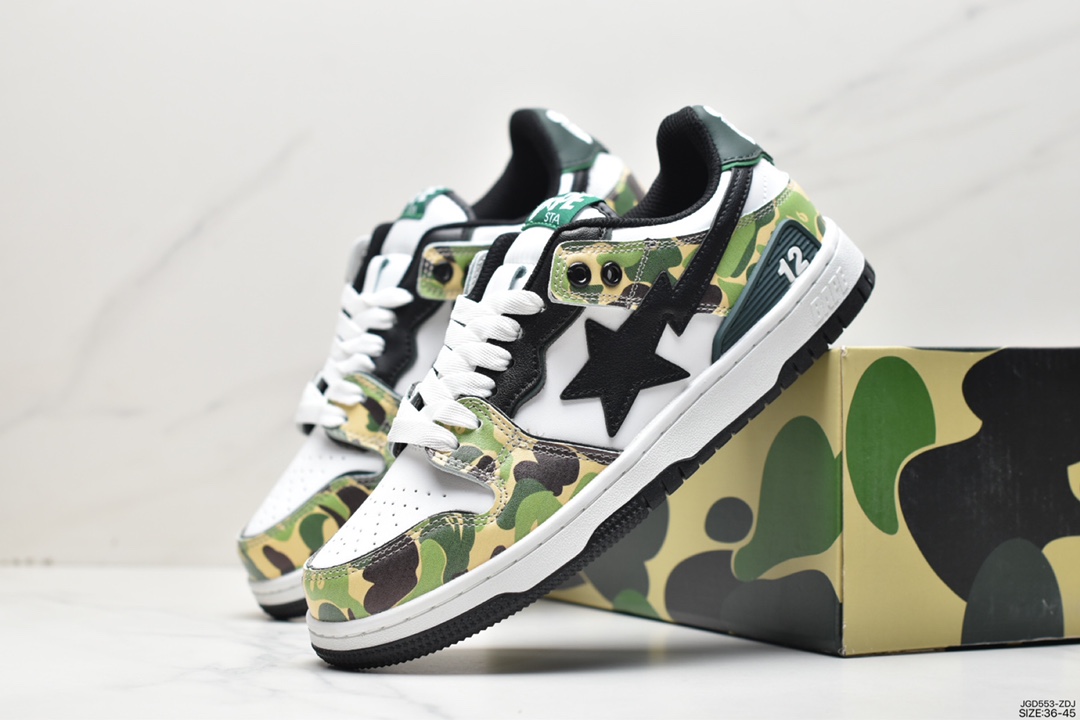 Harajuku trend brand A Bathing Ape BAPE Sk8 Sta Low SK8 series low-top casual sports skateboard shoes