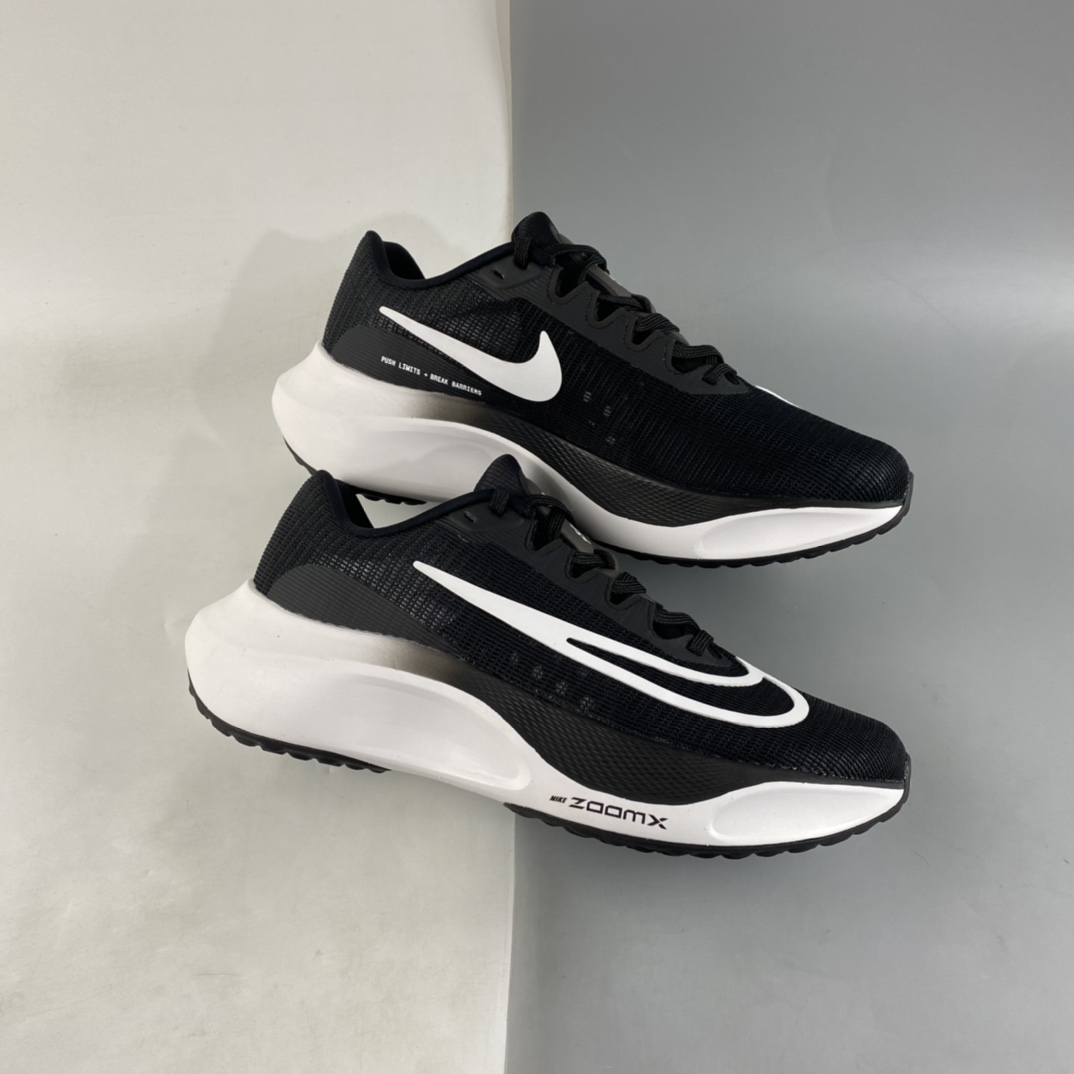 Pure original Nike Zoom Fly 5 sports leisure cushioning carbon plate running shoes black and white DM8968-001