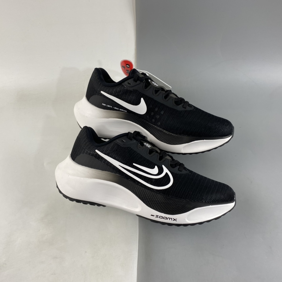 Pure original Nike Zoom Fly 5 sports leisure cushioning carbon plate running shoes black and white DM8974-001