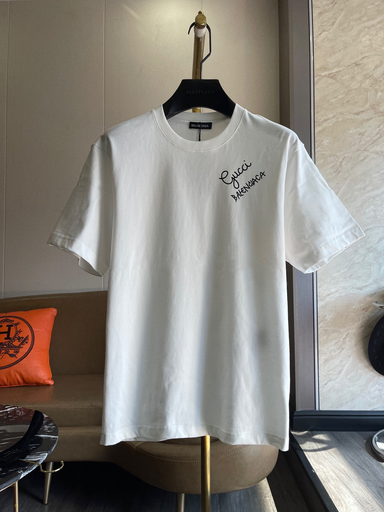 Online
 Balenciaga Clothing T-Shirt Black Doodle White Printing Cotton Spring/Summer Collection Fashion Short Sleeve