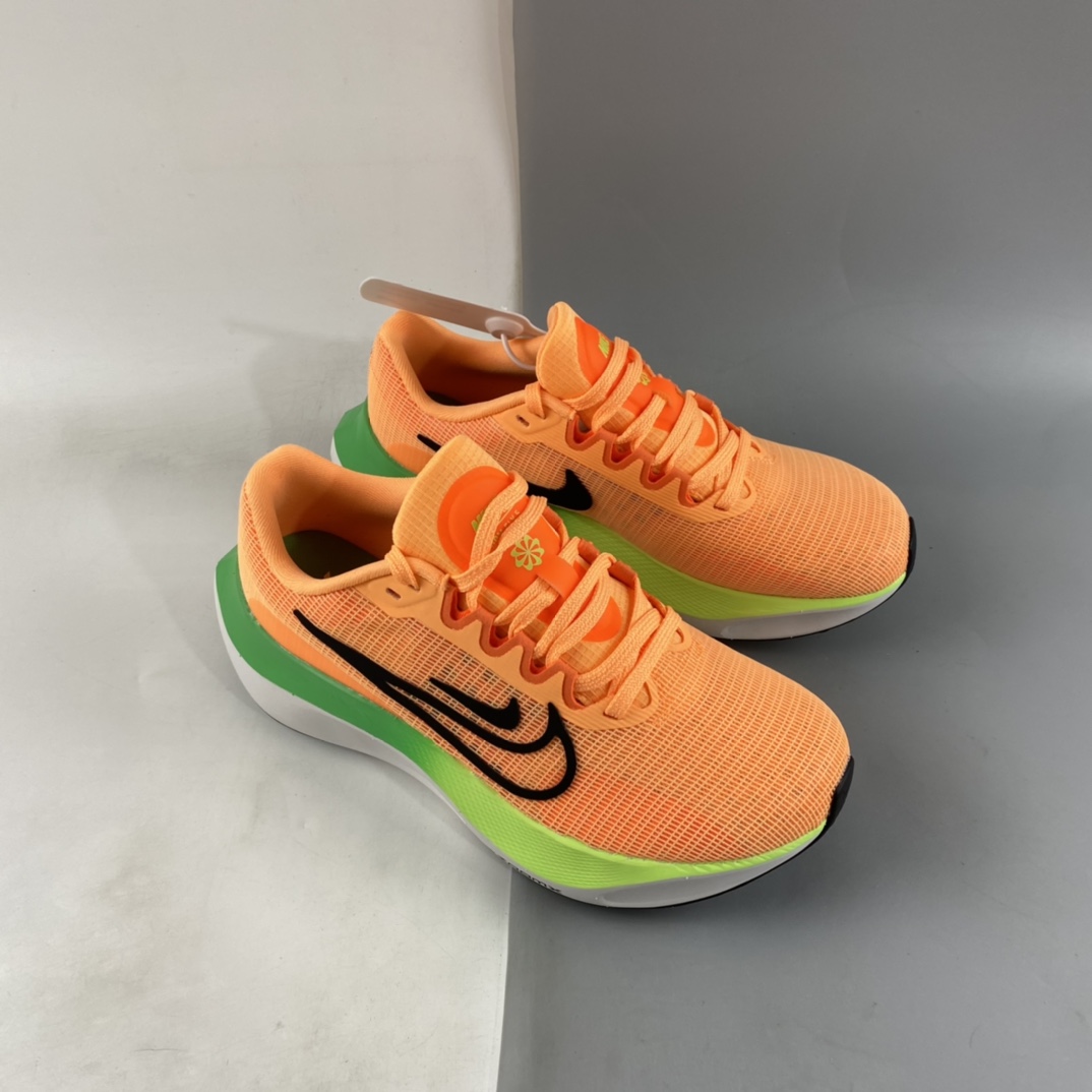 P290 纯原版 Nike Zoom Fly 5运动休闲缓震碳板跑步鞋 橙绿 DM8974-800