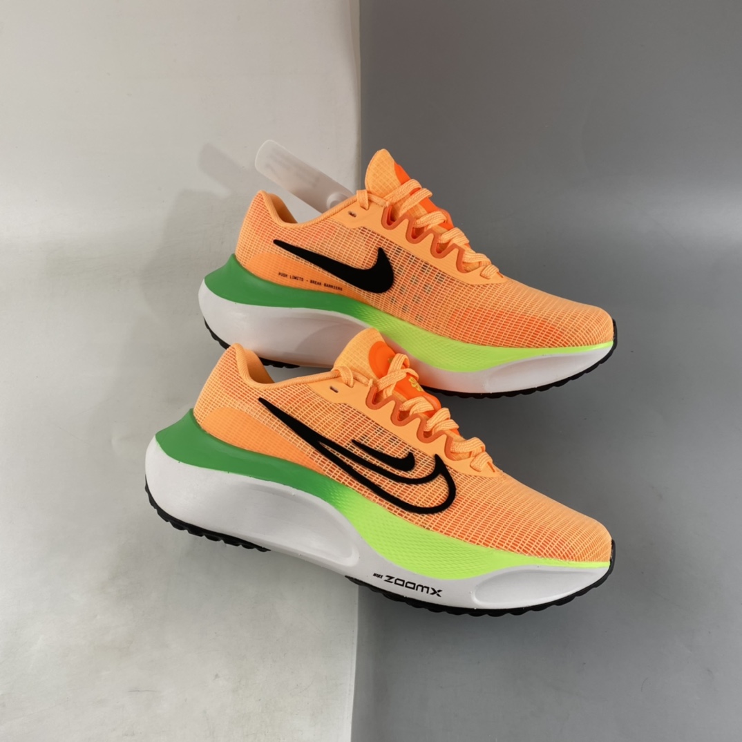 P290 纯原版 Nike Zoom Fly 5运动休闲缓震碳板跑步鞋 橙绿 DM8974-800