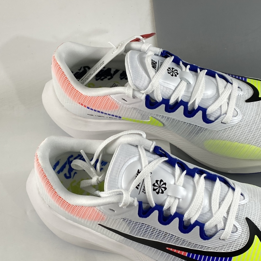 P290 纯原版 Nike Zoom Fly 5运动休闲缓震碳板跑步鞋 白黄蓝 DX1599-100
