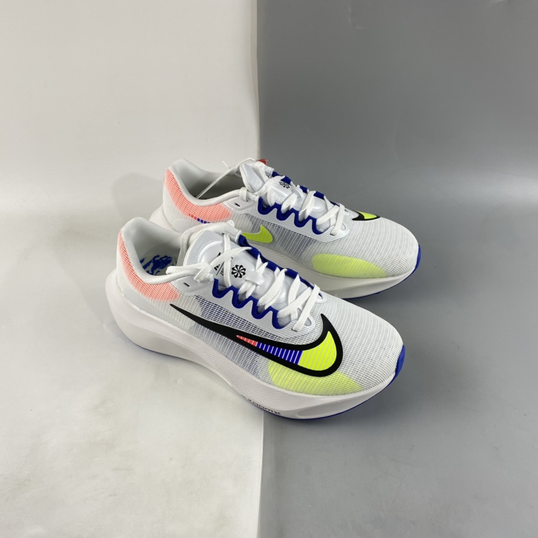 P290 纯原版 Nike Zoom Fly 5运动休闲缓震碳板跑步鞋 白黄蓝 DX1599-100
