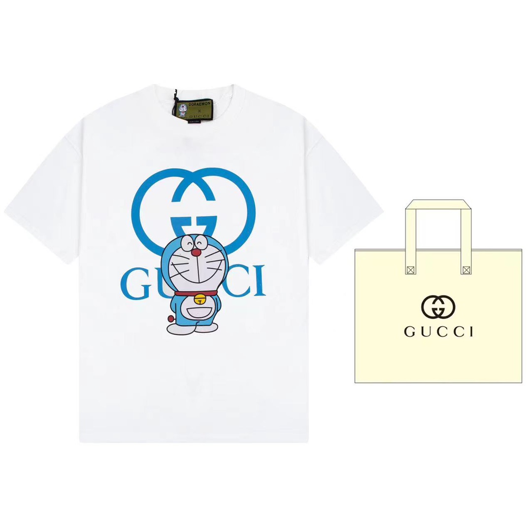 (+5 se puede equipar con bolsa de mano) Gucci Gucci x Doraemon/哆啦A梦 edición colaborativa, camiseta de manga corta con c…