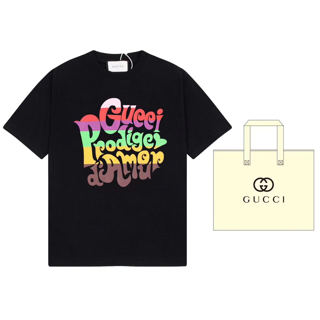 (+5 se puede equipar con bolsa de mano) Gucci Gucci Prodiged'Amour camiseta de manga corta con estampado de letras arco…