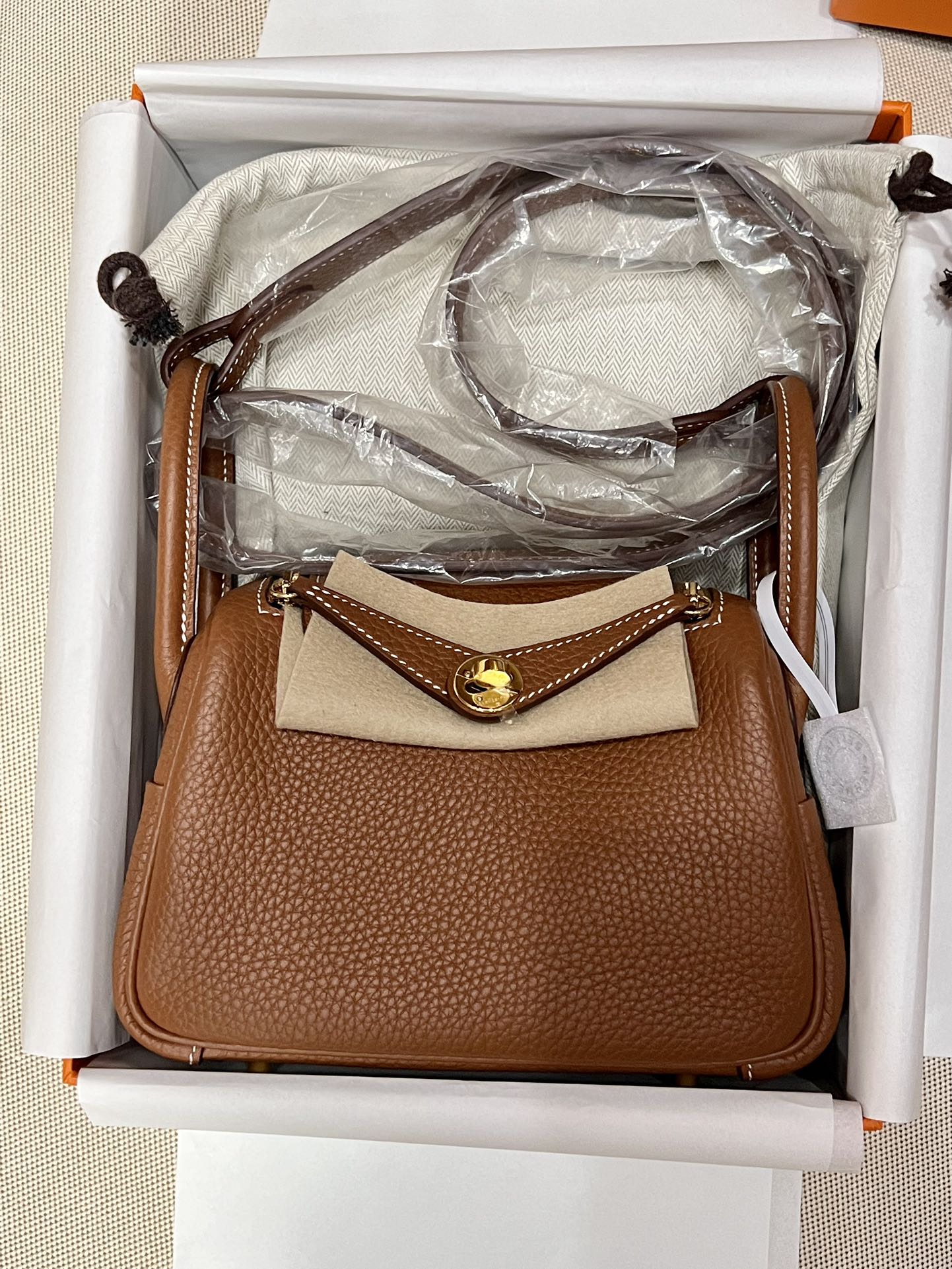 Hermes Lindy Brown mini shoulder everyday