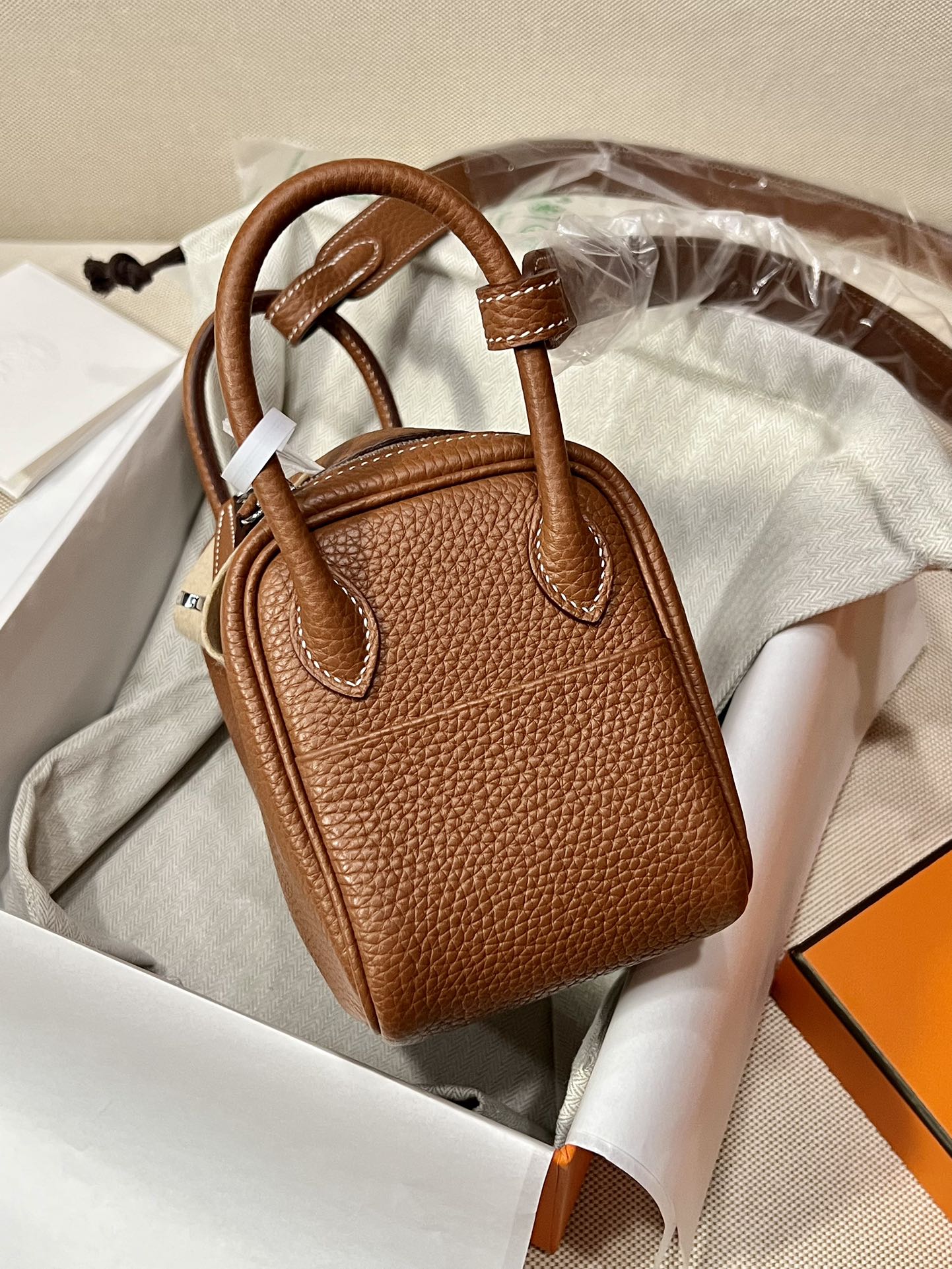 Hermes Lindy Gold brown mini shoulder everyday