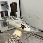 Golden Goose Shop
 Skateboard Shoes Single Layer Gold Leopard Print Pink Red White Yellow Unisex Cowhide Frosted Fall/Winter Collection
