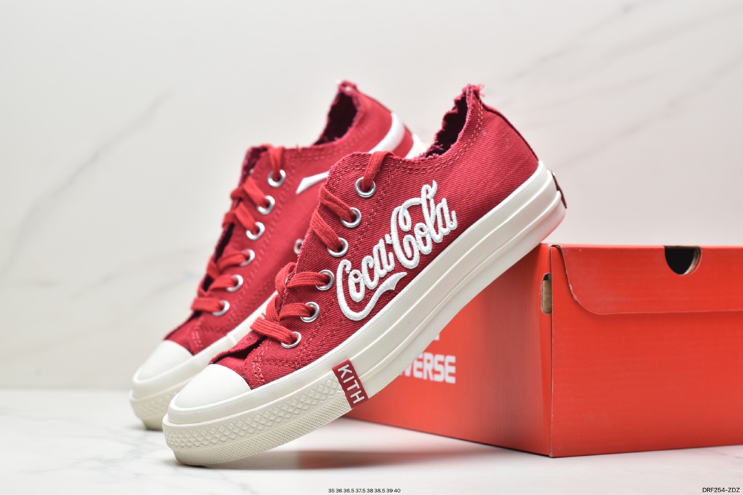 Kith x Coca-Cola x Converse Chuck 70 Low three-party joint low-top sneakers 169836C