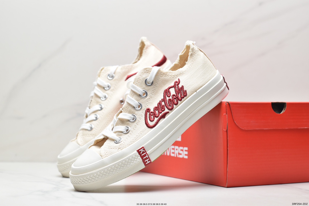 Kith x Coca-Cola x Converse Chuck 70 Low three-party joint low-top sneakers 169836C