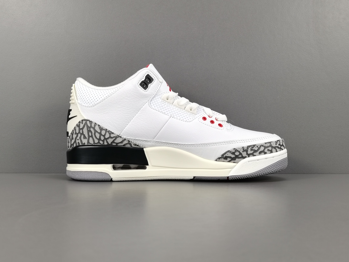  福利特价
【纯原：顶级AJ3】白灰 白水泥 Air Jordan 3 White Cement Rei