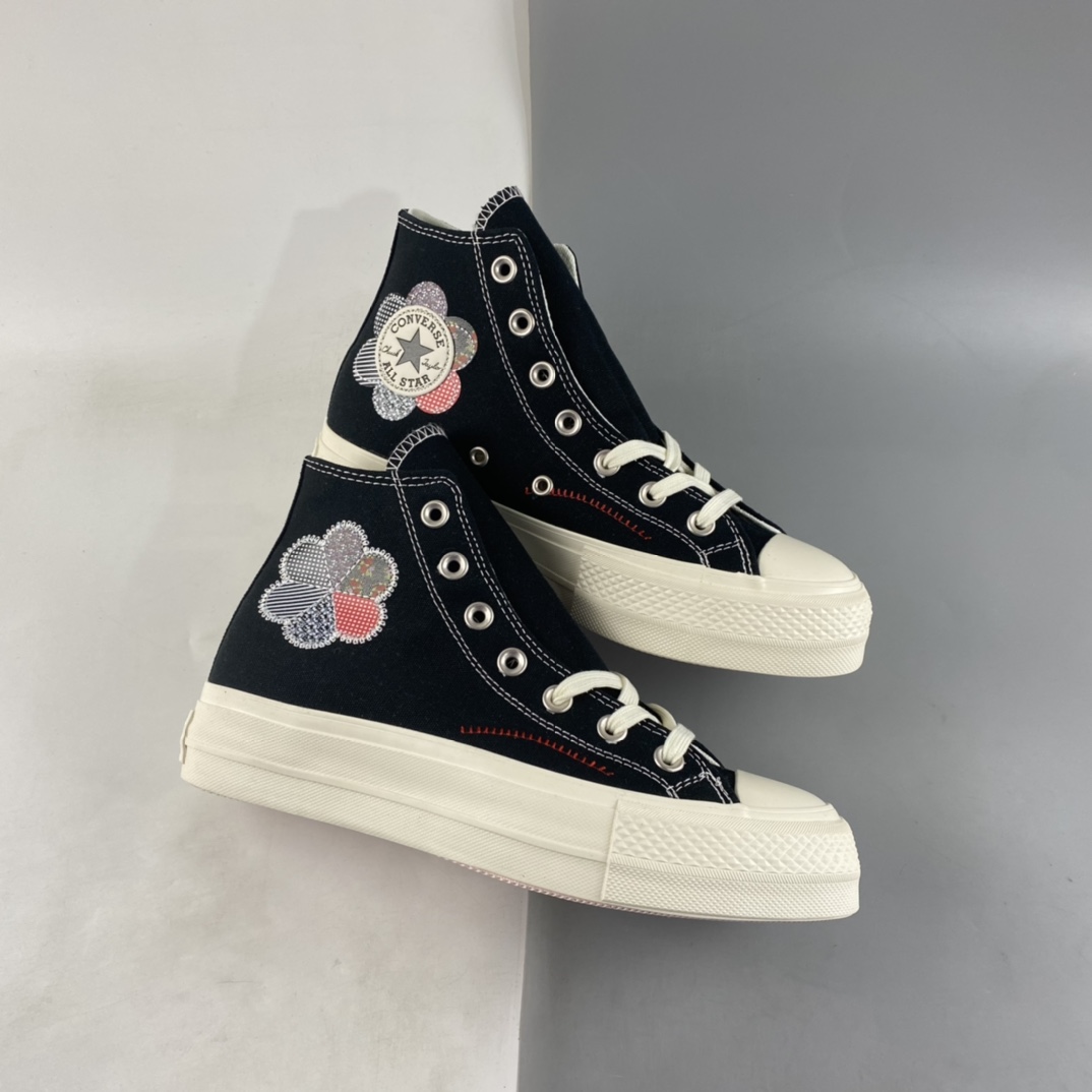 P150 Converse All Star 匡威厚底系列复古小碎花高帮板鞋 A05194C