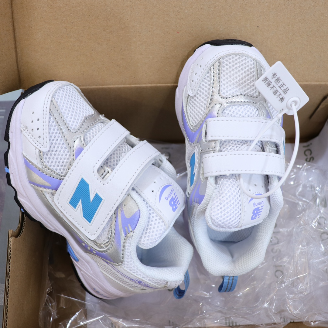 NB530 大魔术贴版童鞋26-37 整个鞋子都采用网面拼接的设计很透气💨不闷脚 真香超轻复古 超级韩范的风格✨重点是超轻不累脚👍🏻不焐脚🌊💯脚感超好🤩-选品中心