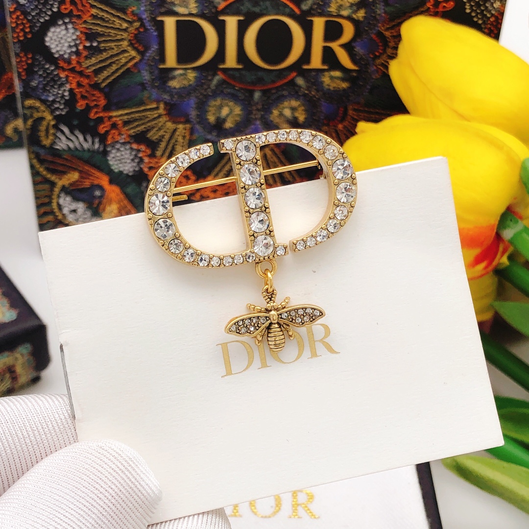 Dior Jewelry Brooch Set With Diamonds