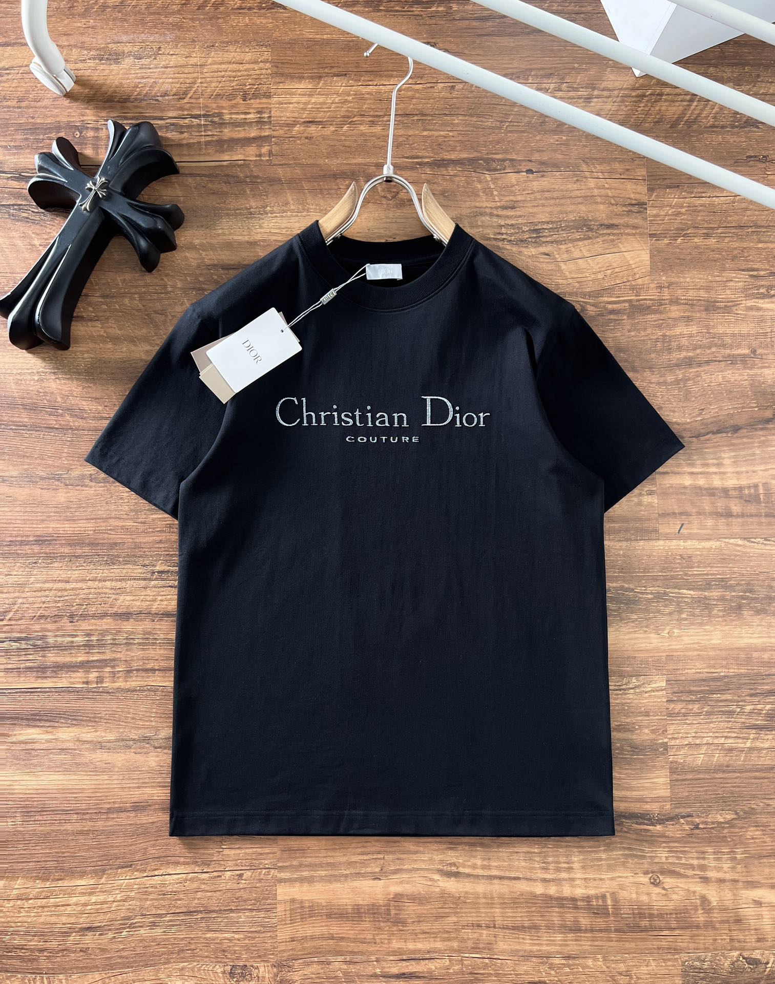 Dior mirror quality
 Clothing T-Shirt Buy best quality Replica
 White Embroidery Cotton Knitting Spring/Summer Collection Short Sleeve
