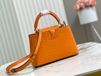 Top Fake Designer
 Louis Vuitton LV Capucines Bags Handbags Orange Fashion M95393