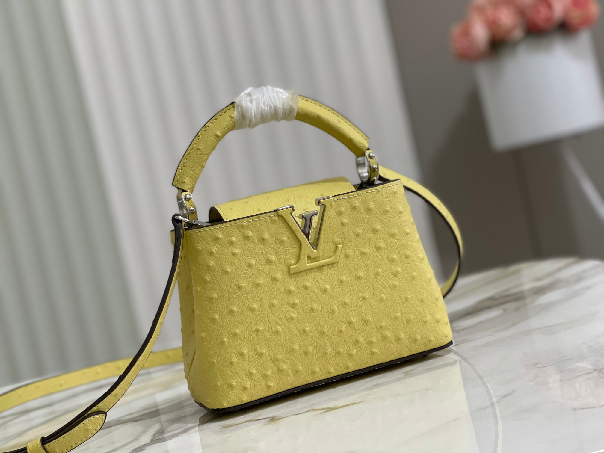 Wholesale Replica Shop
 Louis Vuitton LV Capucines Bags Handbags Lemon Yellow Fashion M95393