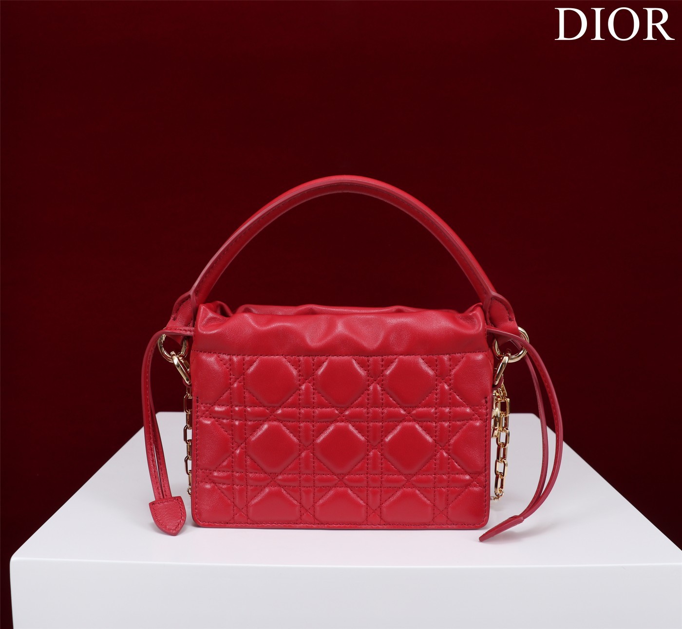 迪奥Dior顶级进口羊皮小福袋新款LadyDior珍珠手拿斜挎包型号098183#羊皮Size19*13