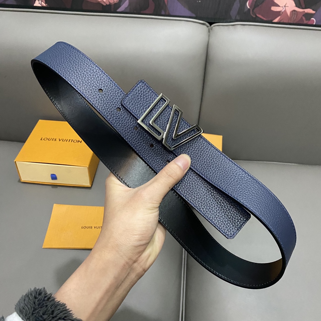 Louis Vuitton Belts Openwork Men Calfskin Cowhide