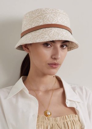 Loewe Hats Bucket Hat Beige Embroidery Spring/Summer Collection