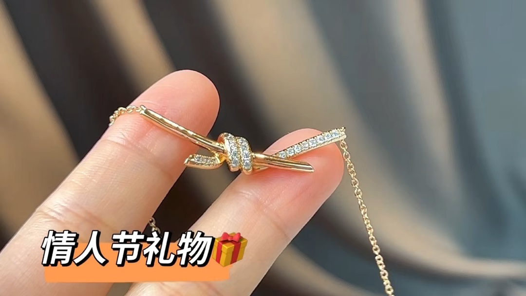 Tiffany & Co. Tiffany&Co. Knot系列 满绳钻结 锁骨项链
