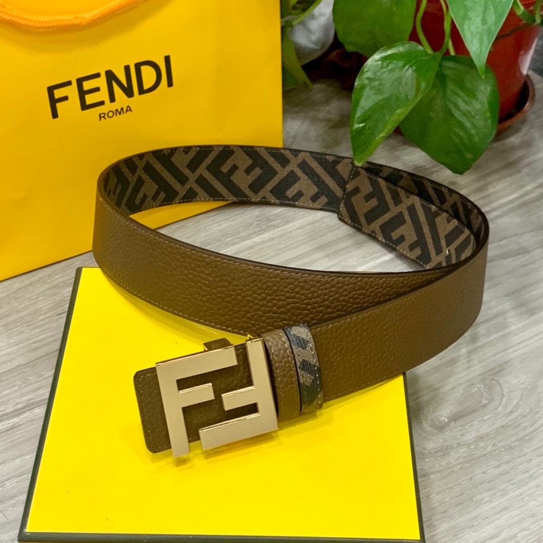 FENDI芬迪专柜同款双环正反用腰带