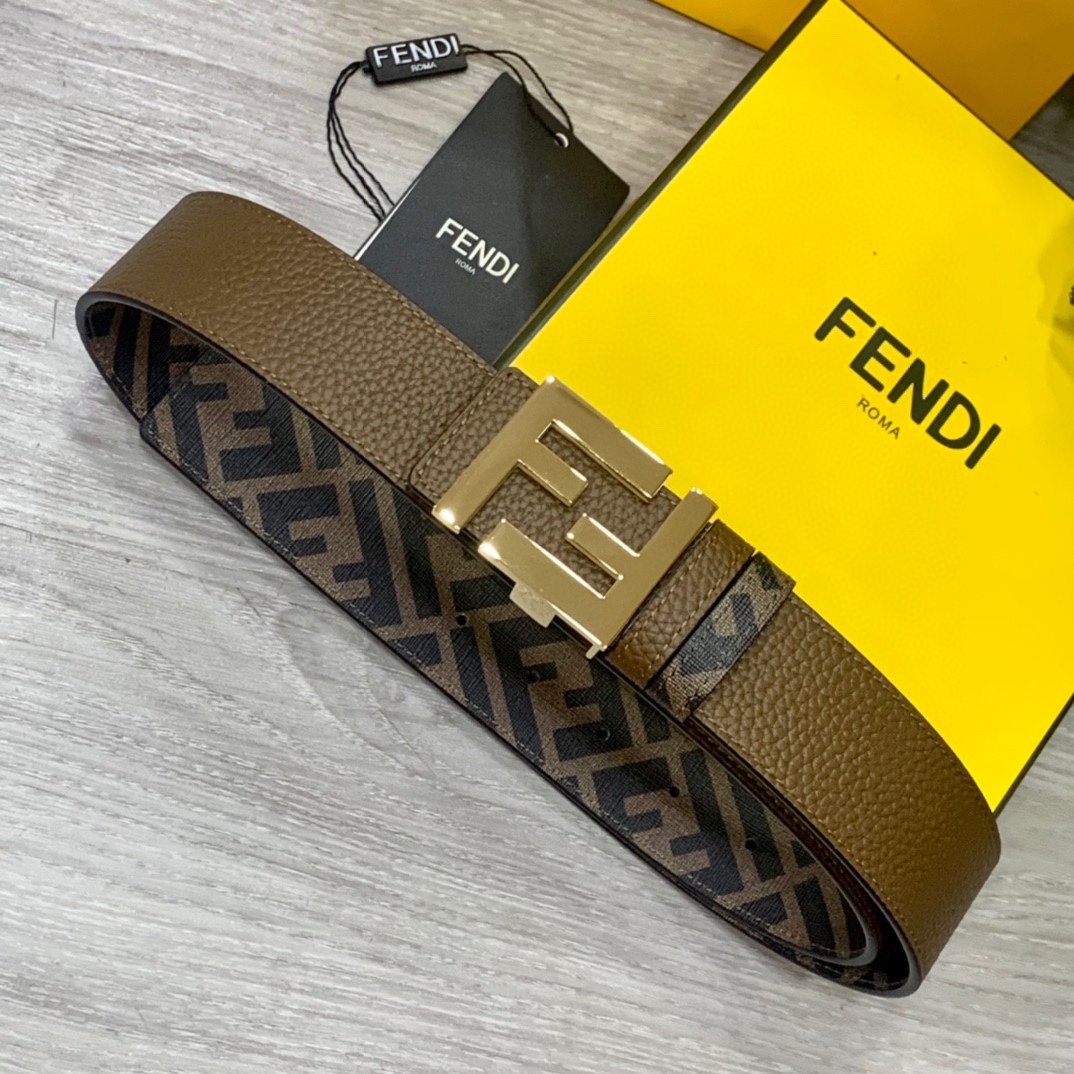 FENDI芬迪专柜同款双环正反用腰带