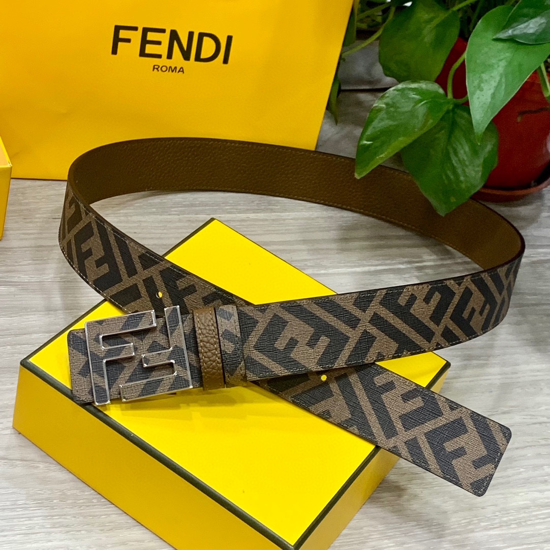 FENDI芬迪专柜同款双环正反用腰带