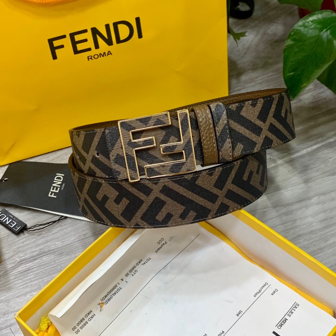 FENDI芬迪专柜同款双环正反用腰带