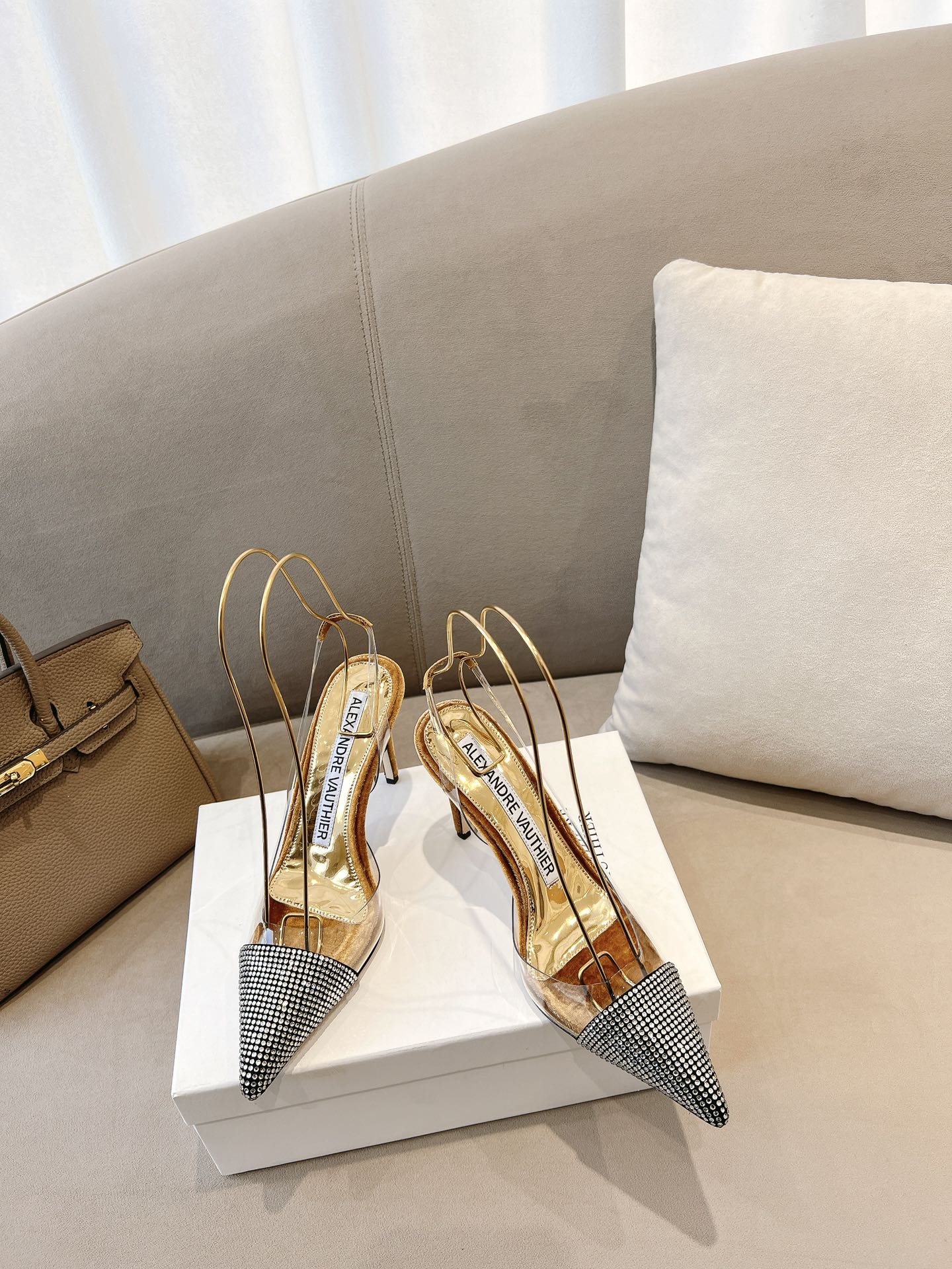 Alexandre Vauthie 2021-2023 Crystal Sole Water-Drive High Heels: PVC Film, Diamonds, Velvet. - 图片 2