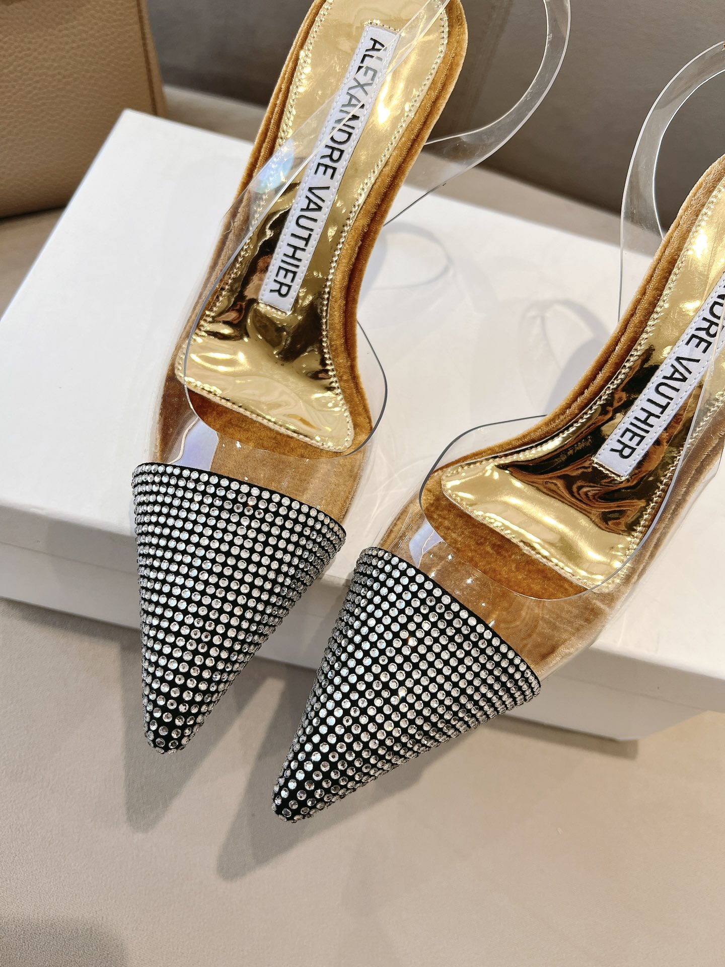 Alexandre Vauthie 2021-2023 Crystal Sole Water-Drive High Heels: PVC Film, Diamonds, Velvet. - 图片 8