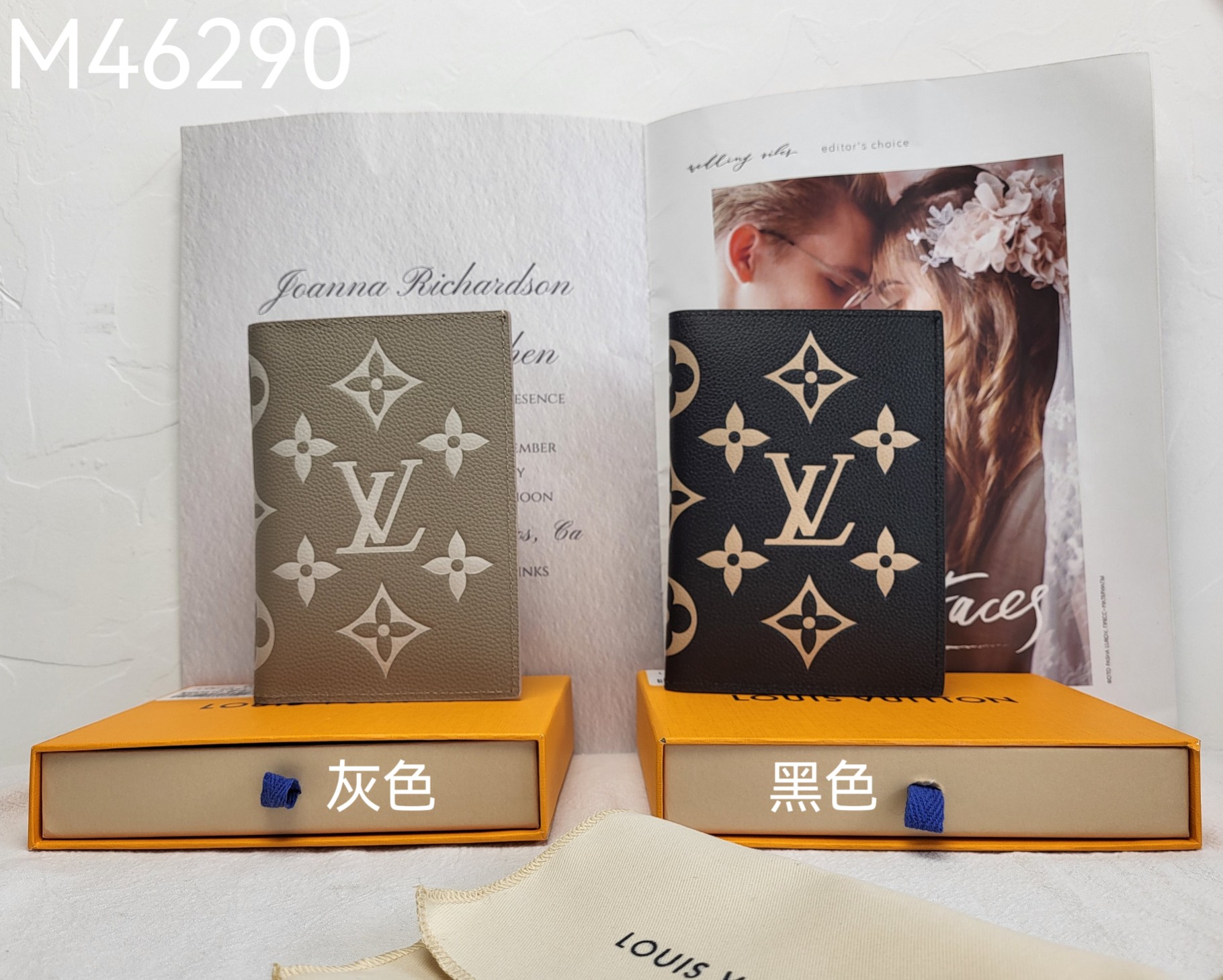 Elegant leather passport holder in hand