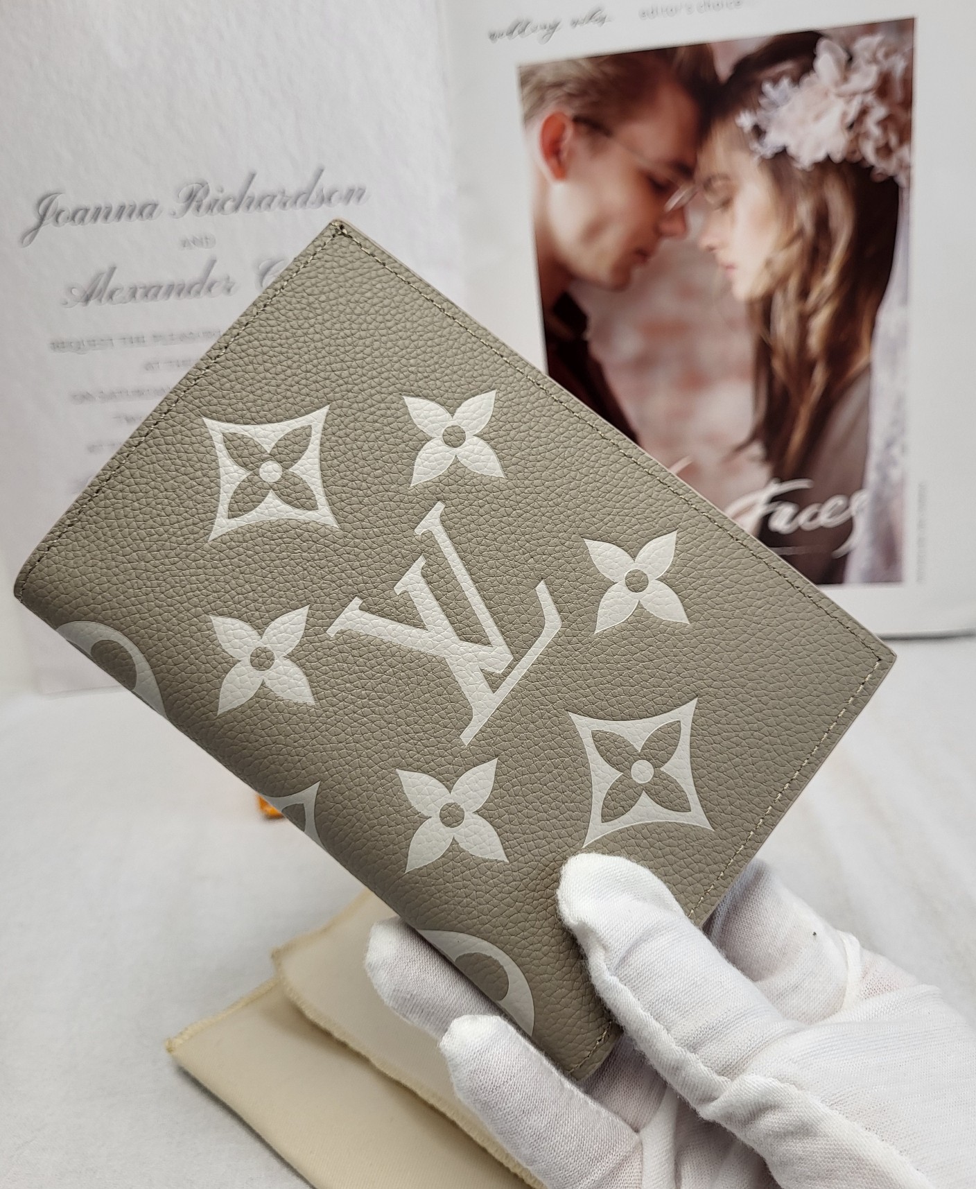 Side view of the elegant leather passport holder