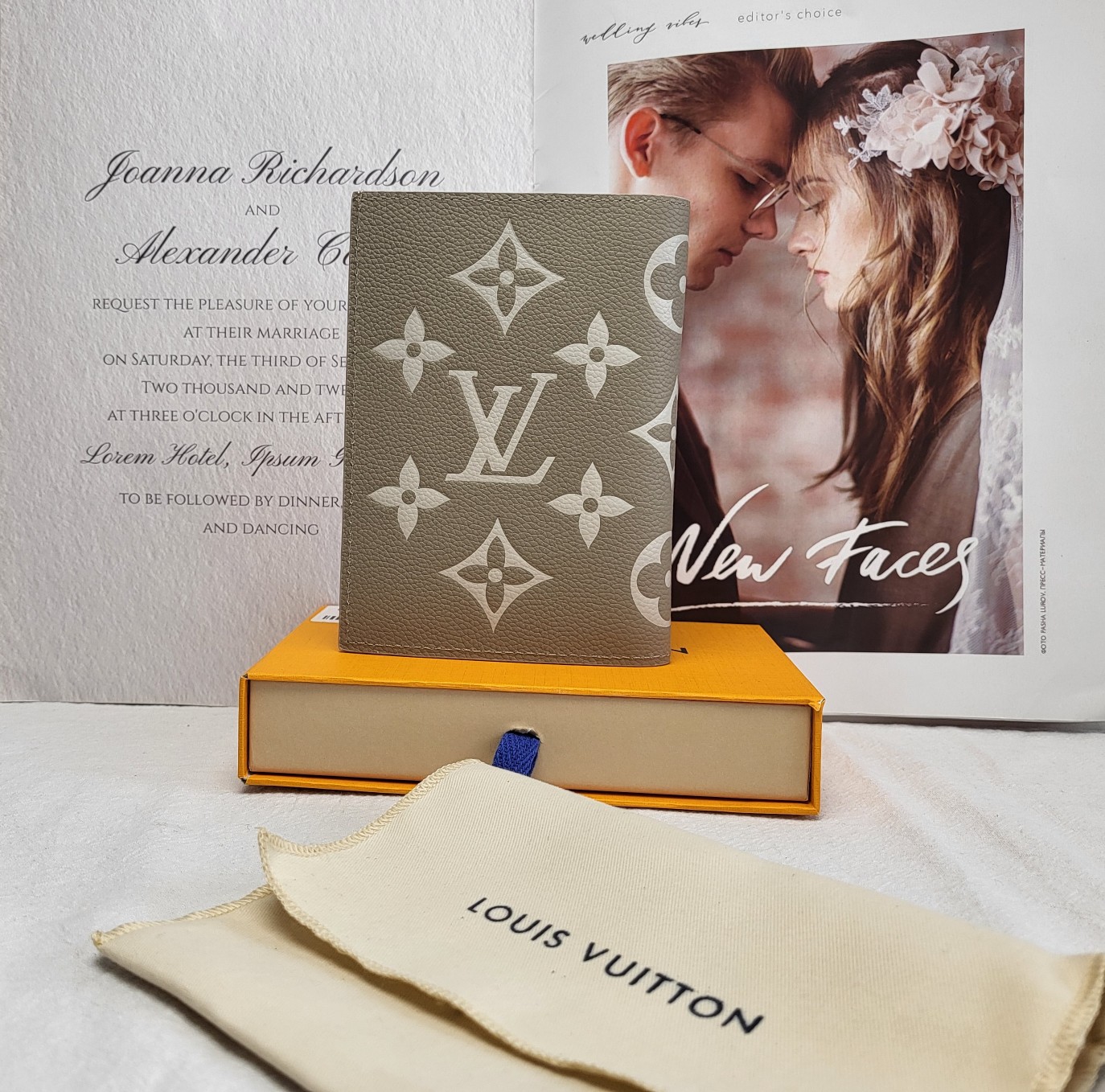 Elegant leather passport holder with travel essentials