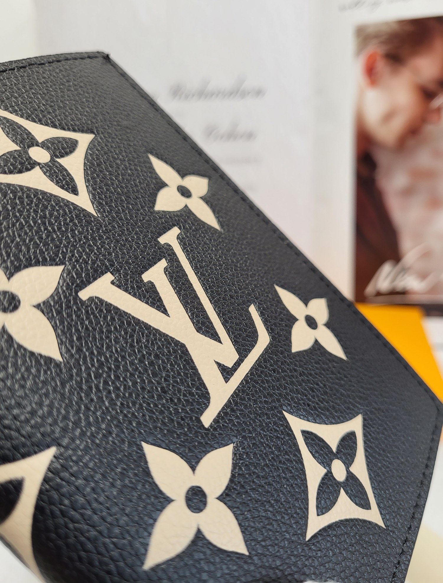 Back view of the leather passport holder