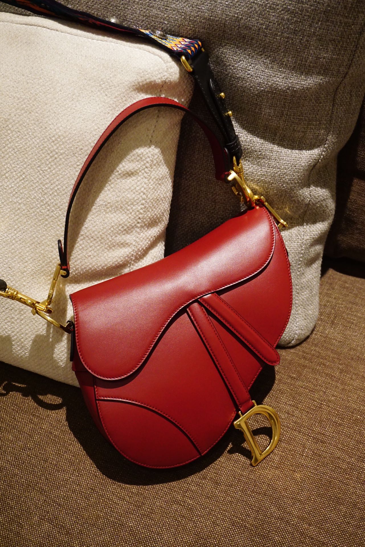 Dior Saddle Saddle Bags Red Cowhide