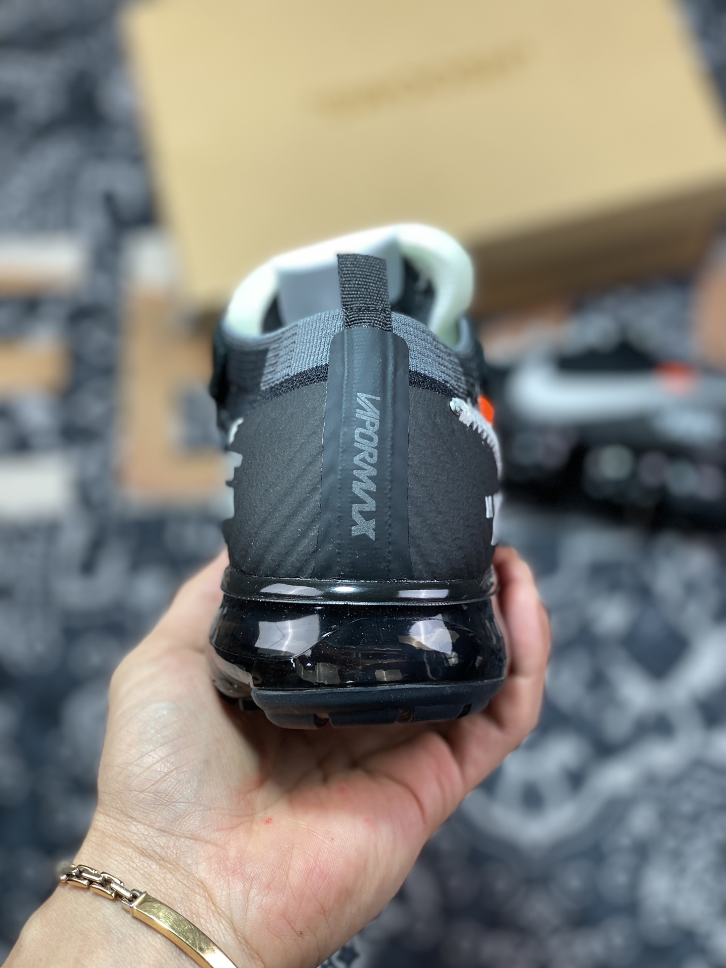 280 Off-White x Nike Air Vapormax Flyknit 2.0”Black/White”二代全掌大气垫慢跑鞋“OW黑白橘解构”AA3831-001
