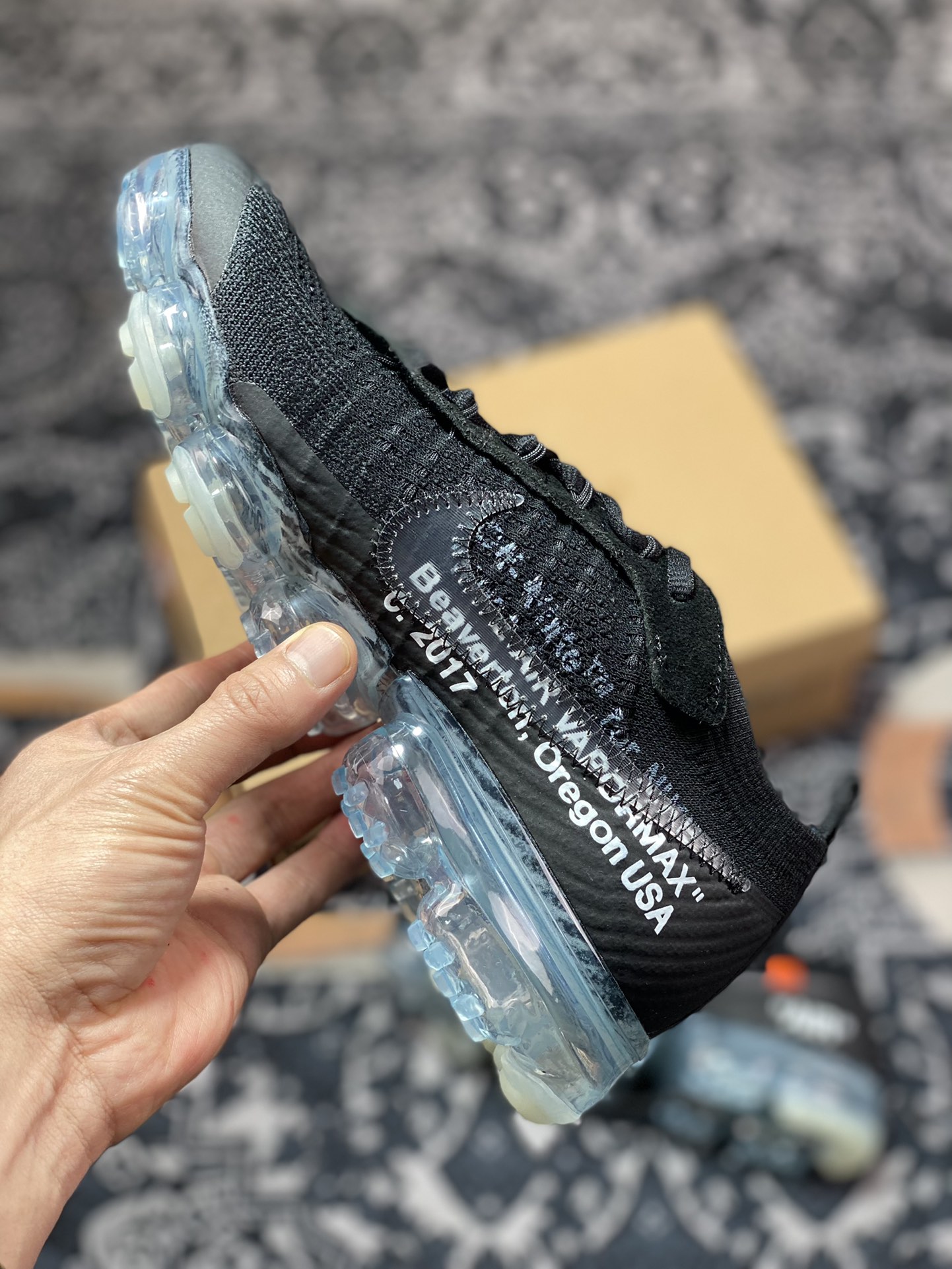 Nike Air Vapormax Flyknit 2.0 ”Black/Total/Orange” Second Generation Jogging Shoes AA3831-002