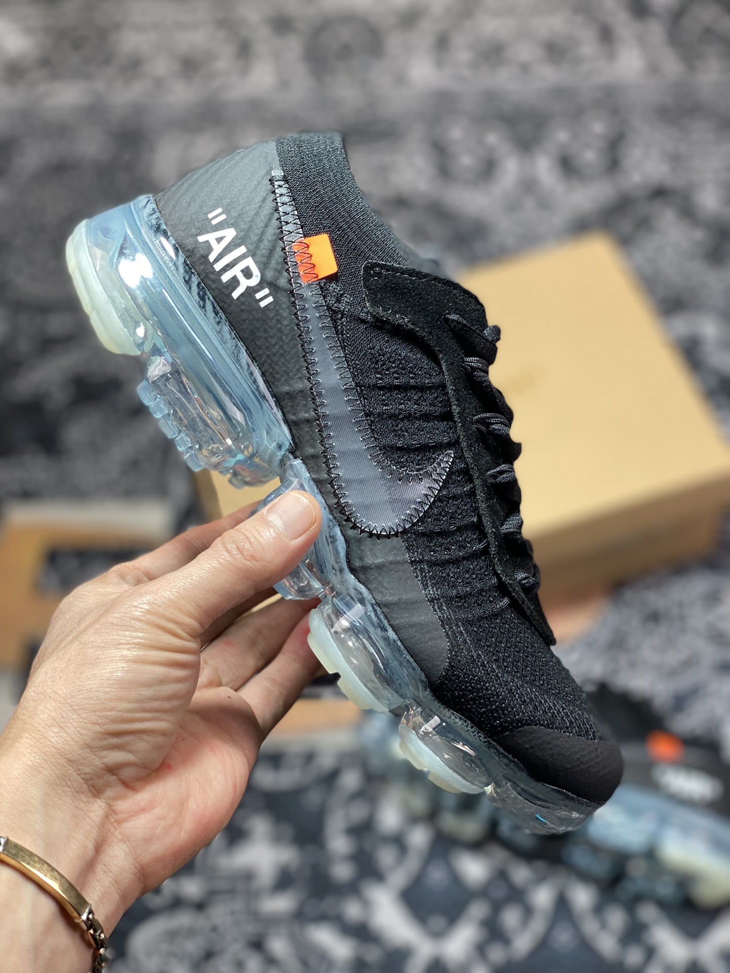 Nike Air Vapormax Flyknit 2.0 ”Black/Total/Orange” Second Generation Jogging Shoes AA3831-002