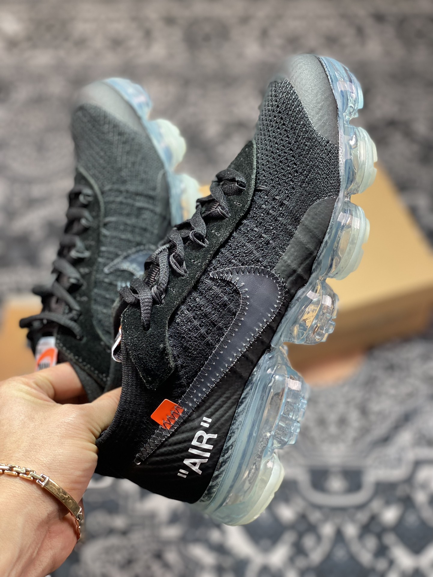 Nike Air Vapormax Flyknit 2.0 ”Black/Total/Orange” Second Generation Jogging Shoes AA3831-002