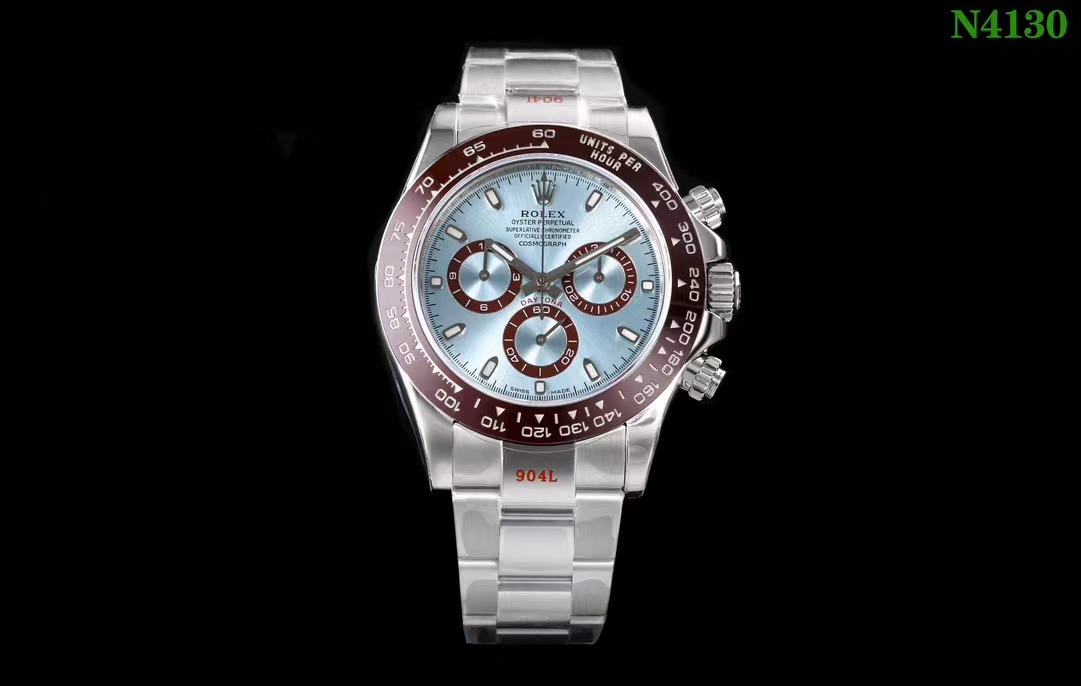 NO:142575,N Rolex Universe Ditona super copy, comprehensively analyzes each part of the original movement, and creates a Cal. integrated movement that is difficult to distinguish from the original, not only realizes all functions but also stable and durable. The factory purchased multiple styles of original accessories to open molds, ensuring that the case and each hardware can be used with the original, and the original 40*12.4mm size is synchronized. The evaluation is as follows: [Integrated movement] took two years, and purchased CNC equipment to open molds to ensure the minimum damping of each bearing and gear.  .The real integrated movement has no extra deck or fake gears, which also ensures that the case is not super thick. The fine lines and flower washing on the movement deck are exquisite and delicate, with clear and profound fonts. Different from the normal version of the coarse ore, it is truly synchronized with the original model of Cal. The integrated movement. The timing is zeroed simply and powerful, and the function is consistent. The original KIF shock absorber is also equipped with a blue hairspring. Each movement has passed the QC simulation test and is assembled into a watch within a reasonable error range. 2. [Extreme shell type] Due to the perfect performance of the movement size, it can be  The same case thickness as the original one is 12.4mm. It is difficult to achieve such a thickness due to the wrong movement of the other levels of replica. In addition, the 3D printed mold open case strap makes every line and groove of the case fit with the original, with a good feel, elegant and beautiful, showing the original temperament. 3. [General Original] The ring port, mirror, inner cover, handle, literal, pointer and buckle of the entire watch can be universally original. Except for the weight of the precious metal model, it is almost difficult to see the flaws. 4. [Devil Details] The scale on the ring port adopts physical gas phase  Deposition technology, coats the color oil on the font at high temperature, so that the racing scale of the ring mouth is completely in line with the original thickness and will not fade. The literal radiation patterns are delicate and orderly, so that the lines can be seen under the macro. The three small plates have uniform thickness, and each angle can reflect a good luster and texture. The scale is as smooth as the original, and the luminous light is evenly bright. The precious metal logos such as dog head, balance, and 750 look almost no different from the original. The buckle crown and buckle body are integrated, rather than spot welding. Rolex, rolex19860909N劳力士宇宙迪通拿款超级副本,全面解析原装机芯每个零件,打造了和原装难分高下的Cal.一体机芯,不但实现全部功能而且稳定耐久.工厂重金购入多个款式的原装对配件进行开模生产,保证了表壳和各个五金件可以和原装通用,同步原装40*12.4mm尺寸.评测如下一、【一体机芯】耗时两年,重金购买数控设备对原装机芯进行开模,保证每个轴承和齿轮最低阻尼的磨合.真正的一体机芯,没有一片多余的甲板或者假齿轮,这也保证了表壳没有超厚.机芯甲板的细纹和洗花精致细腻,字体清晰深刻,不同于普通版本的粗矿,真实同步原装型号的Cal.一体机芯.计时归零干脆有力,功能对版.同样配置原装的KIF避震器,蓝色游丝.每一颗机芯都通过了QC模拟测试,在合理误差范围内再装配成表.二、【极致壳型】由于机芯尺寸的完美表现,才得以做出和原装一样的表壳厚度12.4mm,其他级别的复刻由于机芯不对所以难以实现这样的厚度.加上3D打印开模表壳表带,使得表壳的每一处线条和凹槽都和原装吻合,手感好,优雅美观,尽显原装气质.三、【通用原装】整表的圈口、镜面、内罩、把头、字面、指针和表扣均可通用原装,除贵金属款的重量有差别外,几乎很难看出破绽.四、【魔鬼细节】圈口上的刻度采用物理气相沉积技术,将色油高温涂覆在字体上,使圈口的竞速刻度完全符合原装的粗细,而且不会掉色.字面的放射纹细腻有秩,微距下才能看到线条.三个小盘的太阳纹粗细均匀,每个角度看上去都能体现很好的光泽和质感.刻度丁和原装一样边缘圆滑,夜光均匀高亮.狗头、天平、750等贵金属标志肉眼看上去和原装几乎没有分别.表扣皇冠和扣身一体成型,而非点焊.,劳力士,rolex,Watch