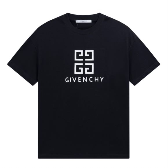 GIVENCHY 纪梵希 弧形字母刺绣短袖T恤