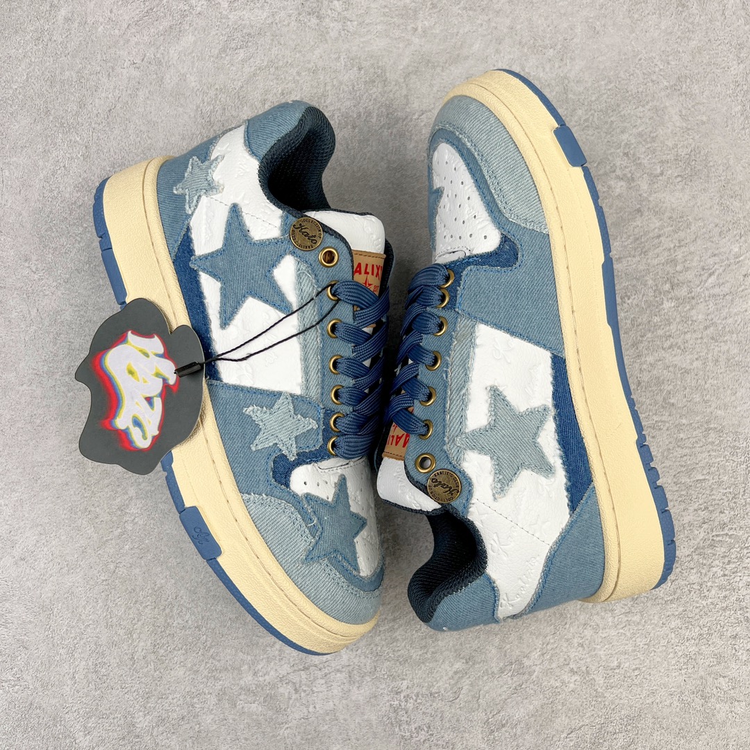 图片[3]-＃福利特价 KAALIXTO Retro Vintage 星星潮流休闲防滑耐磨低帮板鞋 此款鞋使用牛仔作为主要的鞋面材质 结实耐磨 鞋舌设计特有印花皮牌作为搭配充分凸显牛仔的特性 整体鞋款采用牛仔面料随意角度拼接的呈现方法 打破消费者原有对鞋子的刻板印象 让人耳目一新 织麦标在彰品品牌属性的同时更具牛仔的代表性元素 并采用加厚内里 穿着舒适透气 鞋底做旧氧化 尺码：36 37 38 39 40 41 42 43 44 45-选品中心