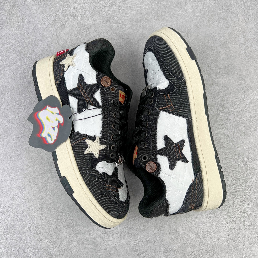 图片[3]-＃福利特价 KAALIXTO Retro Vintage 星星潮流休闲防滑耐磨低帮板鞋 此款鞋使用牛仔作为主要的鞋面材质 结实耐磨 鞋舌设计特有印花皮牌作为搭配充分凸显牛仔的特性 整体鞋款采用牛仔面料随意角度拼接的呈现方法 打破消费者原有对鞋子的刻板印象 让人耳目一新 织麦标在彰品品牌属性的同时更具牛仔的代表性元素 并采用加厚内里 穿着舒适透气 鞋底做旧氧化 尺码：36 37 38 39 40 41 42 43 44 45-选品中心