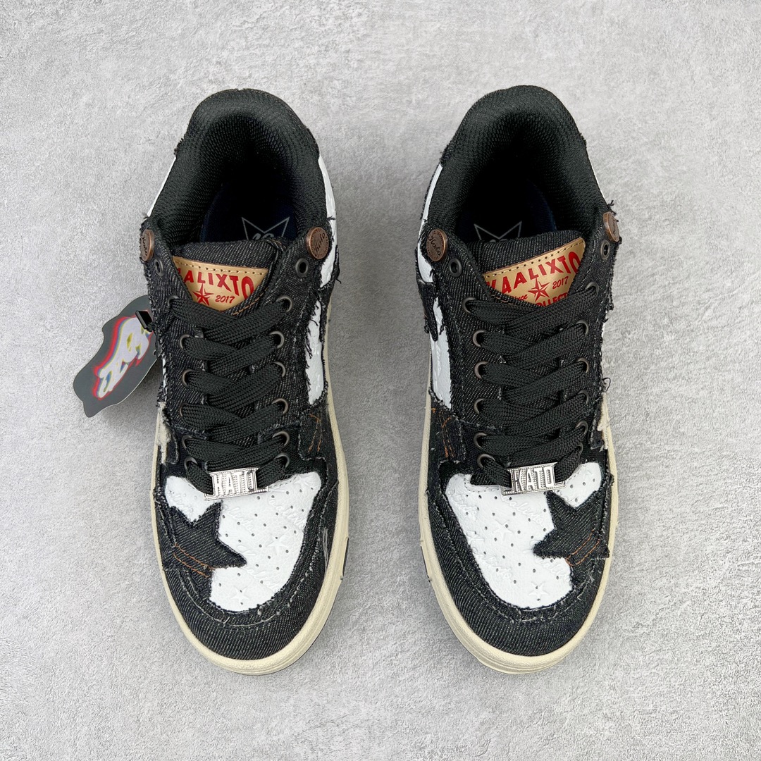 图片[2]-＃福利特价 KAALIXTO Retro Vintage 星星潮流休闲防滑耐磨低帮板鞋 此款鞋使用牛仔作为主要的鞋面材质 结实耐磨 鞋舌设计特有印花皮牌作为搭配充分凸显牛仔的特性 整体鞋款采用牛仔面料随意角度拼接的呈现方法 打破消费者原有对鞋子的刻板印象 让人耳目一新 织麦标在彰品品牌属性的同时更具牛仔的代表性元素 并采用加厚内里 穿着舒适透气 鞋底做旧氧化 尺码：36 37 38 39 40 41 42 43 44 45-选品中心